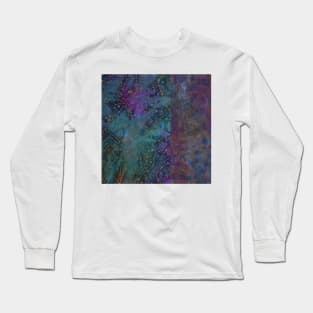 Universe, surreal textile in blue purple green Long Sleeve T-Shirt